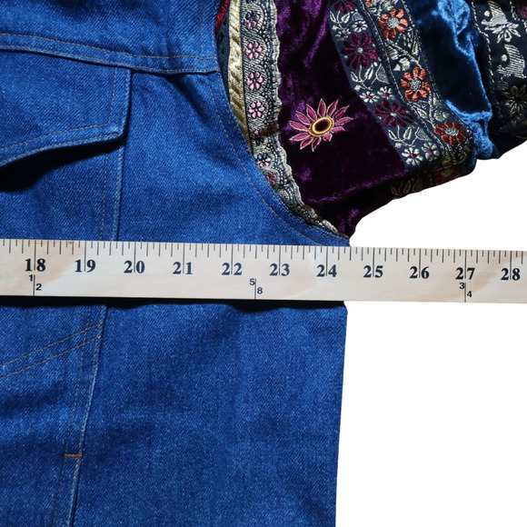 Elisabeth by Liz Claiborne Barn Jacket Patchwork Sleeve Street Style Y2K Artzy - Picture 8 of 10